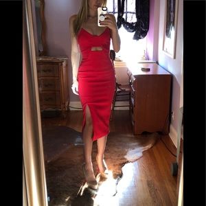 Nicholas Bonded Crepe Diagonal Dress